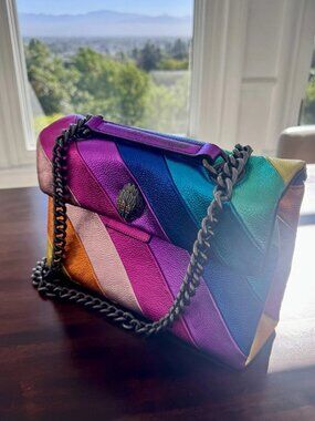 KURT GEIGER Kensington Metallic Rainbow Dual Chain Shoulder Bag